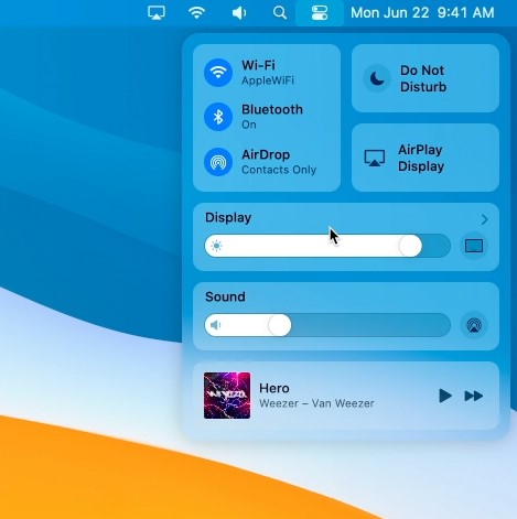 A closer crop on Control Center so you can see better